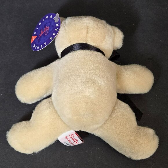 Vtg 1999 Signed Sally Winey Bears Signed Mai Tai Teddy Bear Beige Black Ribbon - Picture 4 of 8